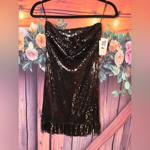 Sequin Black Mini Dress